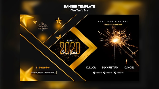 New Year Eve Template Banner Concept – Download Free Stock Photo
