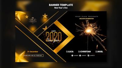 New Year Eve Template Banner Concept – Download Free Stock Photo
