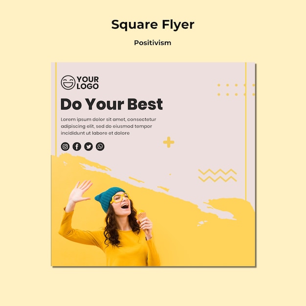 Positivism Square Flyer Template – Free Download