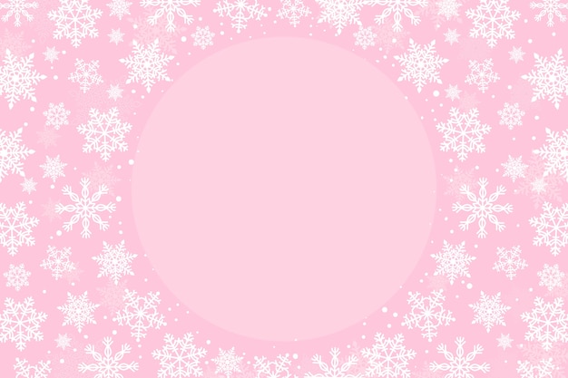 Flat Pink Snowflake Background – Free Download