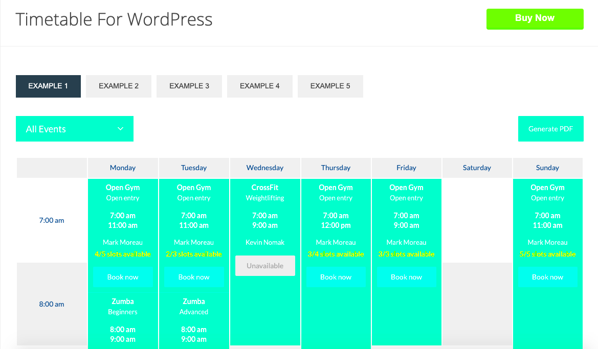 WordPress Fitness Schedule Plugin to Use For Gym Owners