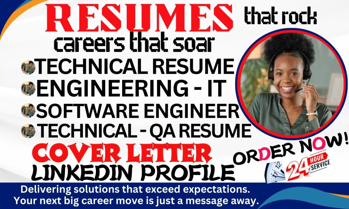 I will create standard engineering resume, software engineer, technical, IT, and civil resume