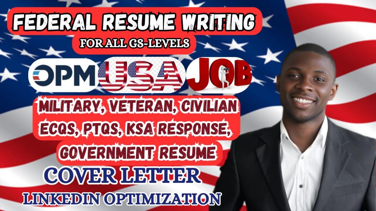 I will write federal resume for usajobs, professional ecq, mtqs, ptqs resume