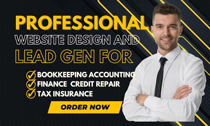 design website and lead generation for bookkeeping, accounting finance insurance