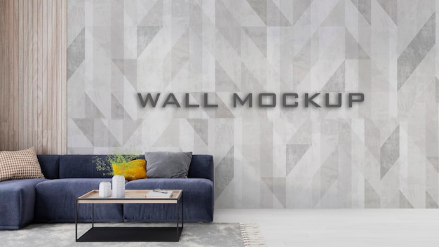 Interior Living Room Wall Mockup – Free Download Premium PSD