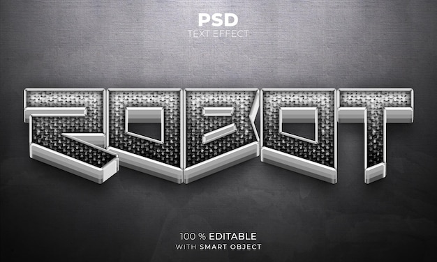 3D Editable Text Effect for Robots – Free Download