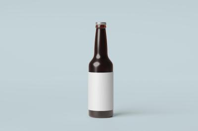 A Bottle of Beer with a White Square on the Label – Free Stock Photo Download