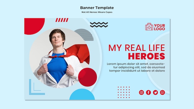 Not All Heroes Wear Capes Banner Template – Free Download