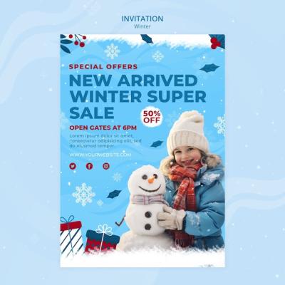 Winter Season Invitation Template – Free Download