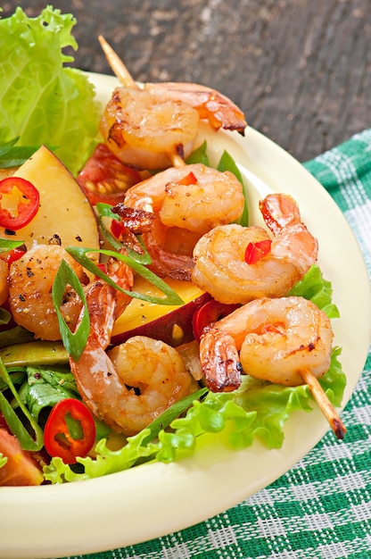 Shrimp Salad with Peaches, Tomato, Avocado, and Lettuce – Free Download