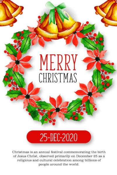 Merry Christmas 25 December Poster Design – Free Download, Free Stock Photo