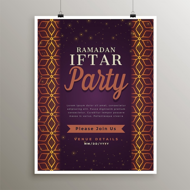 Iftar Party Food Invitation Template Design – Free Download