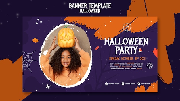 Halloween Party Banner Template – Free Download