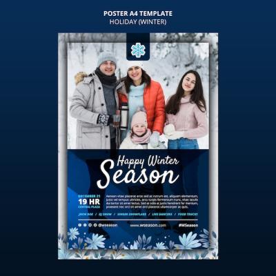 Happy Winter Season Poster Template – Free Stock Photo for Download