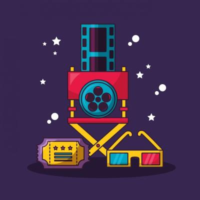 Cinema Movie Illustration – Free Download for Stunning Vector Templates