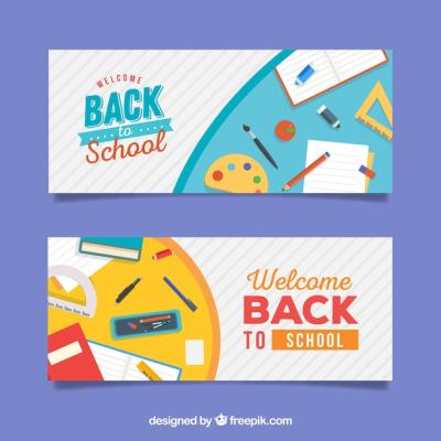 Back to School Banners – Flat Design for Easy Use | Free Download