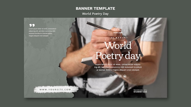 World Poetry Day Event Banner Template – Free Download