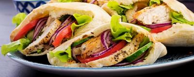 Pita Stuffed with Chicken, Tomato, and Lettuce – Middle Eastern Cuisine | Free Download