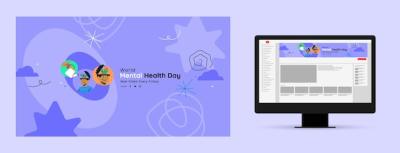 Flat YouTube Channel Art for World Mental Health Day Awareness – Free Download