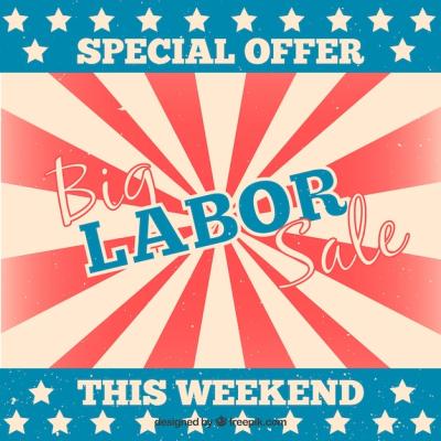 Retro Labor Day Sales Background – Free Download