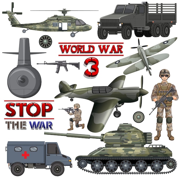 Military Elements and Vehicles Set – Free Download