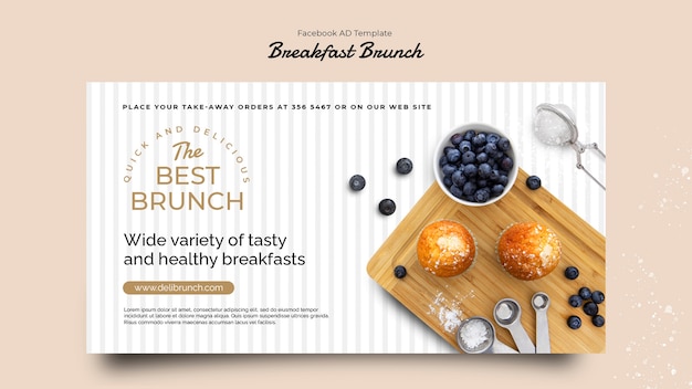 Breakfast Brunch Template in Flat Design – Free Download