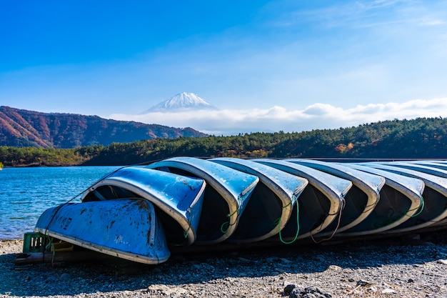 Mountain Fuji Surrounded by Maple Leaf Trees near Lake – Free Stock Photo Download