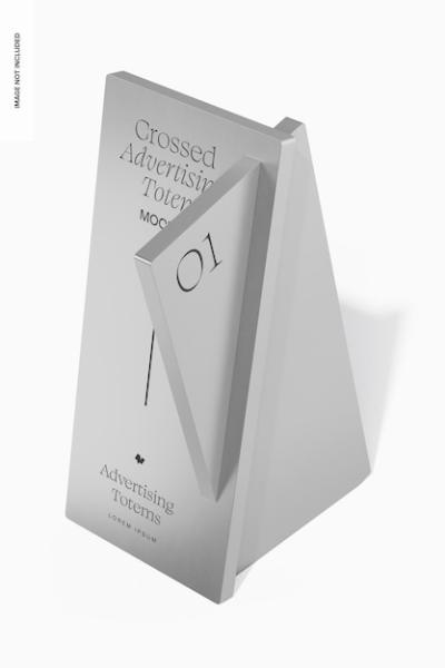 Crossed Advertising Totem Mockup in Perspective – Free Download