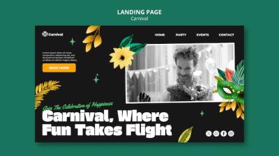 Carnival Celebration Landing Page Template for Free Download