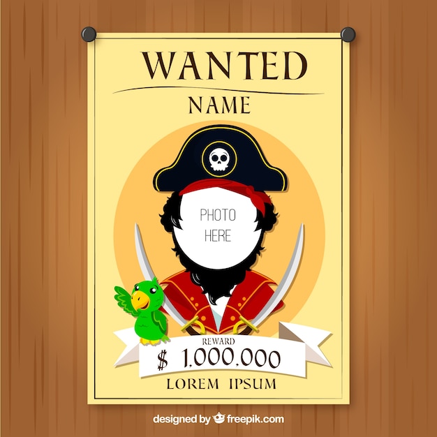 Pirate Wanted Poster Design – Free Download Free Stock Photo