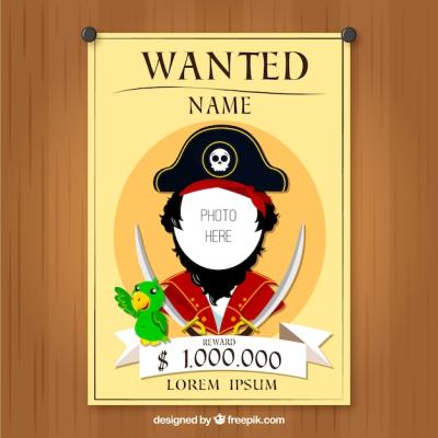 Pirate Wanted Poster Design – Free Download Free Stock Photo