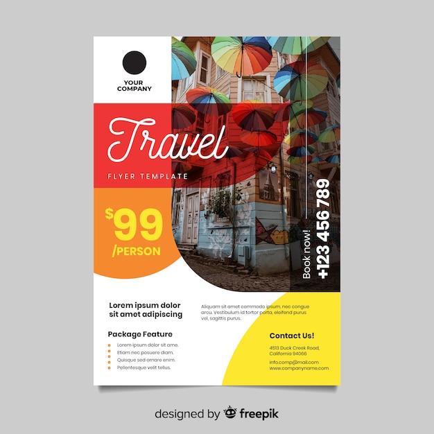 Travel Flyer Template with Photo – Free Download