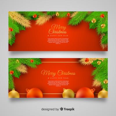 Realistic Christmas Banners – Free Download