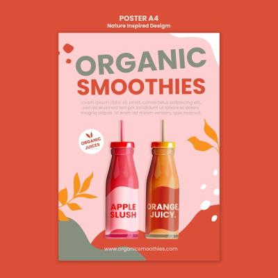 Delicious Organic Smoothies Social Poster Template – Free Download