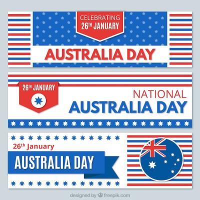 Three Flat Banners for Australia Day – Free Stock Photo for Download