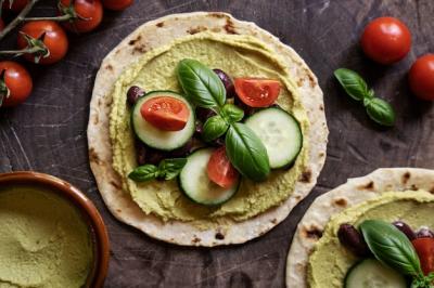 Colorful Hummus from a Top View – Free Download