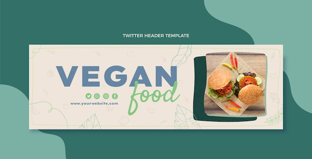 Hand Drawn Food Twitter Header Template – Free Download