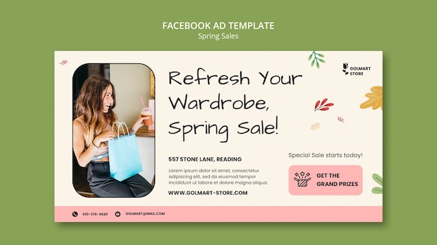 Spring Sale Flat Design Template – Free Download