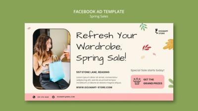 Spring Sale Flat Design Template – Free Download