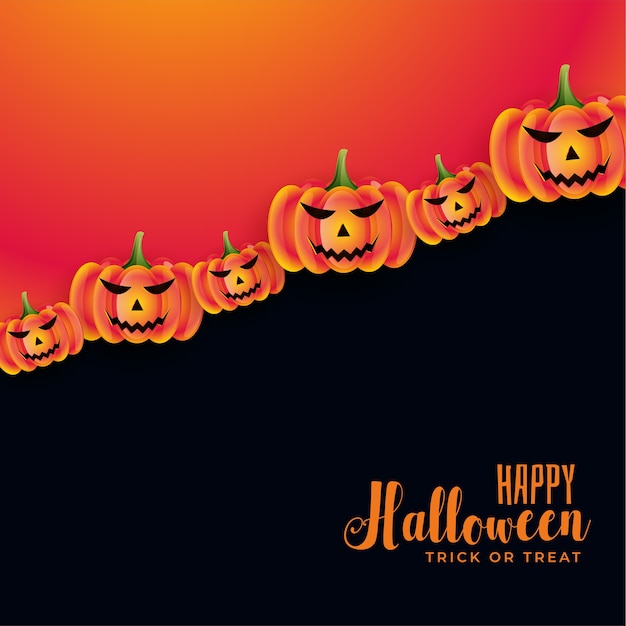 Spooky Card Featuring Scary Pumpkins for Halloween – Free Download