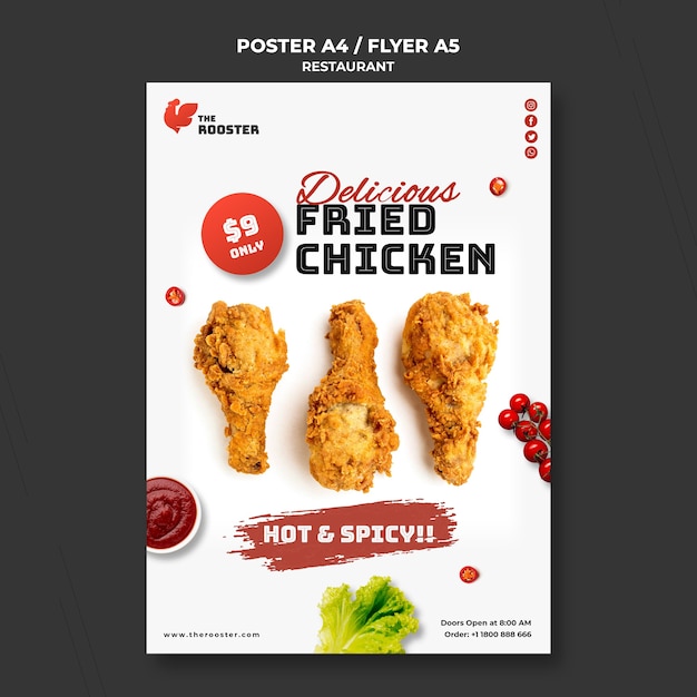 Fast Food Poster Template Featuring Stunning Photography – Free Download