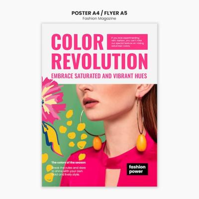 Flat Design Fashion Magazine Poster – Free Download