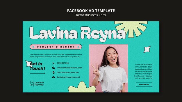 Retro Business Card Template in Flat Design – Free Download