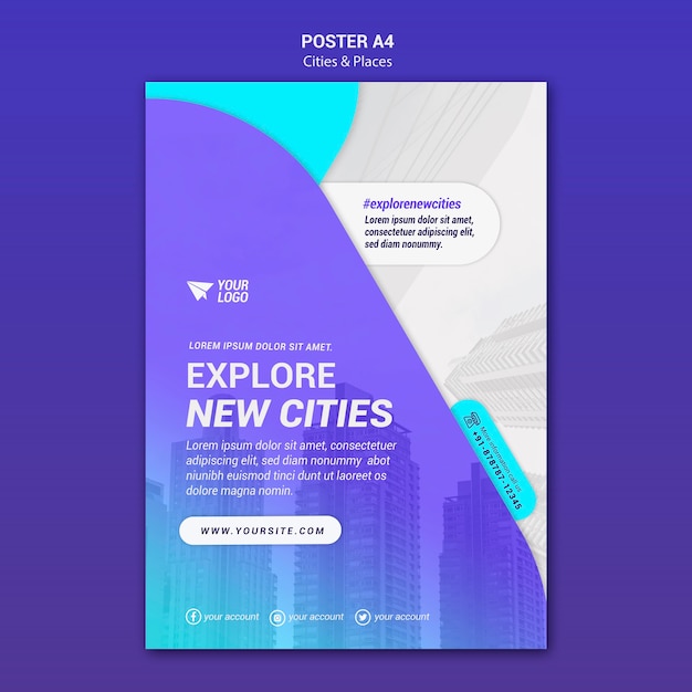 Cities and Places Poster Template – Download Free Stock Photo