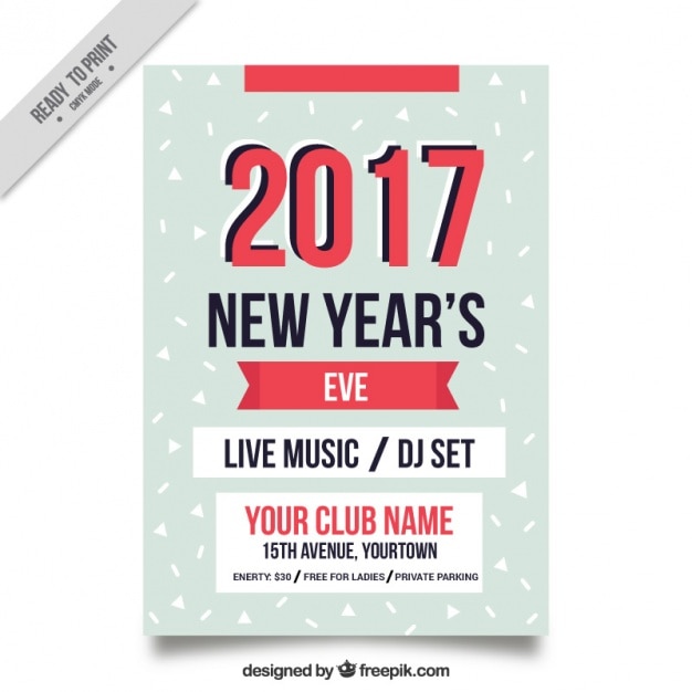 New Year’s Eve Flyer Template Featuring Red Details – Free Download