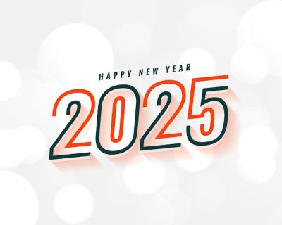 2025 New Year Wishes Background with Bokeh Effect – Free Download