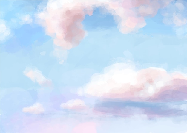 Hand Painted Watercolor Pastel Sky Background – Free Download