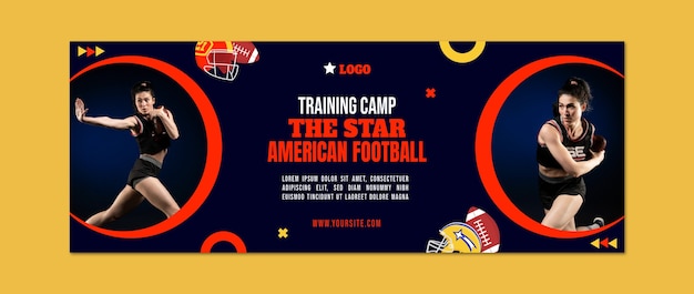 American Football Flat Facebook Cover – Free Download