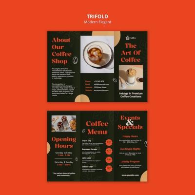 Modern Elegant Trifold Brochure Template Design – Free Download