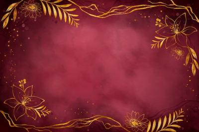 Watercolor Burgundy and Gold Background – Free Download